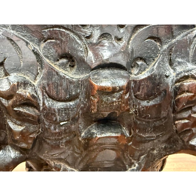 18th Century Antique Carved Dark Wood Capitals, Pair For Sale - Image 10 of 12