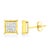 Contemporary 14K Yellow Gold 1.0 Cttw Invisible Set Princess-Cut Diamond Composite 8 Stone Stud Earrings (I-J Color, SI1-SI2 Clarity) For Sale - Image 3 of 6