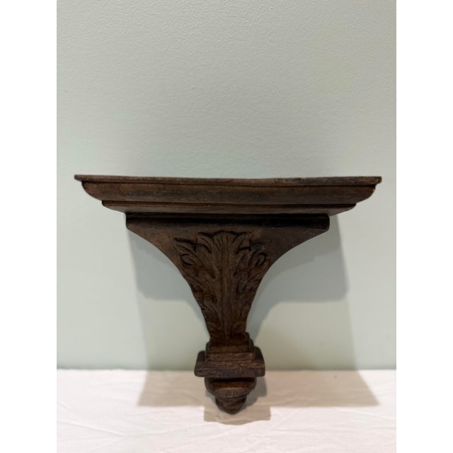 Mid 20th Century Pair of Vintage Carved Wood Wall Shelves For Sale - Image 5 of 12