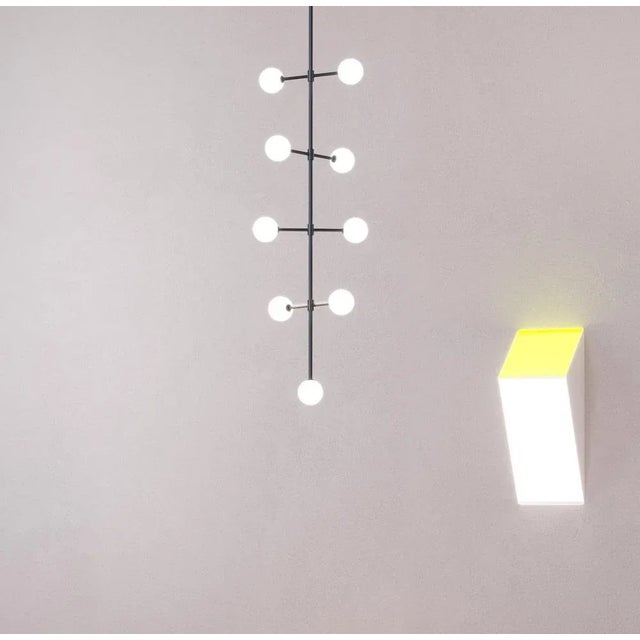 Epic two pendant light by atelier areti dimensions: d 50 x w 50 x h 191 cm. Materials: powder-coated metal, white glass....