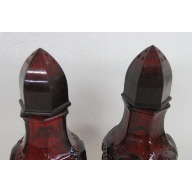 Avon Cape Cod Collection Ruby Red Glass Salt and Pepper Shakers 2pc Pair 4986b For Sale - Image 13 of 16
