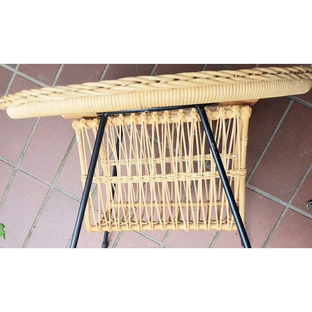 Mid-Century Modern Mid-Century Modern Italian Garden Wicker Table and Chairs, Set of 3 For Sale - Image 3 of 4