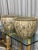 Stunning pair of vintage Chinoiserie gold & white hand decorated large size fish bowls. jardinieres
