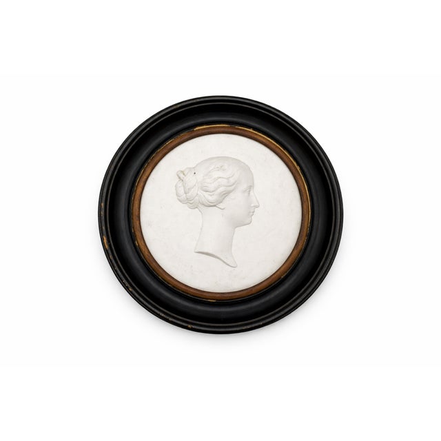 Late 19th Century Antique Set 3 Sevres J. Peyre Napoleon III & Family Bisque Silhouettes Plaques For Sale - Image 5 of 11