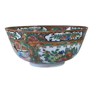 Antique Chinese Export Porcelain Rose Medallion Bowl 6" D