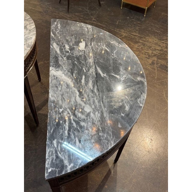 19th Century Pair of Italian Demi-Lune Consoles For Sale - Image 5 of 7