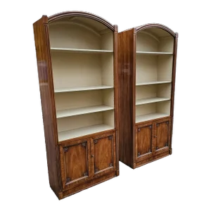 Pair of Vintage Dome Top Open Bookcases