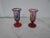 Pair of multicolored Murano Goblets/Glasses with "Fazzoletto" base Pair includes both glasses/goblets. Each piece features...