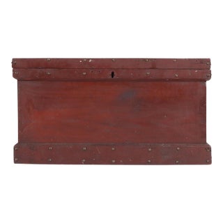 Vintage Pine Trunk With Canadian Travel Memorabilia For Sale