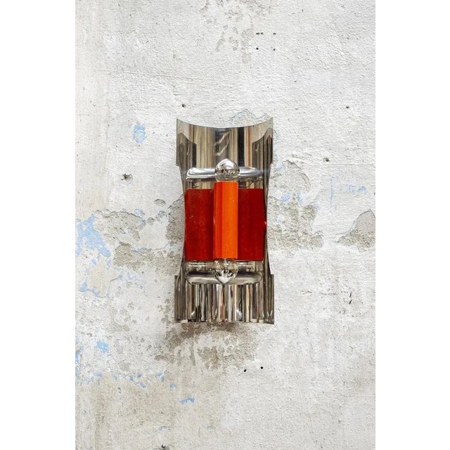 1960s Space Age Wall Light in Steel and Lacquered Metal from by Luci Italia, Italy, 1960s For Sale - Image 5 of 5