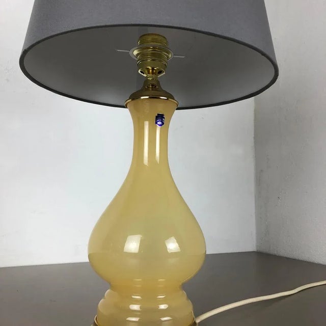 Gold Large Opaline Murano Glass Table Lamp from Cenedese Vetri, 1960s For Sale - Image 8 of 14