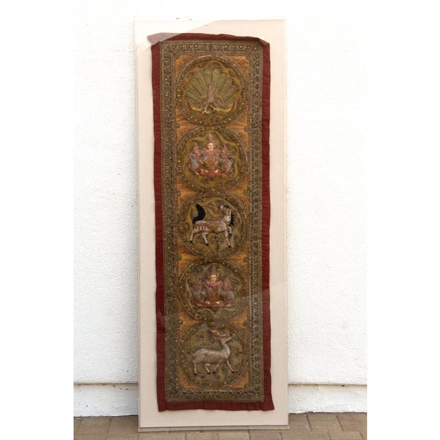 Antique Southeast Asian Golden Tapestry For Sale - Image 4 of 7