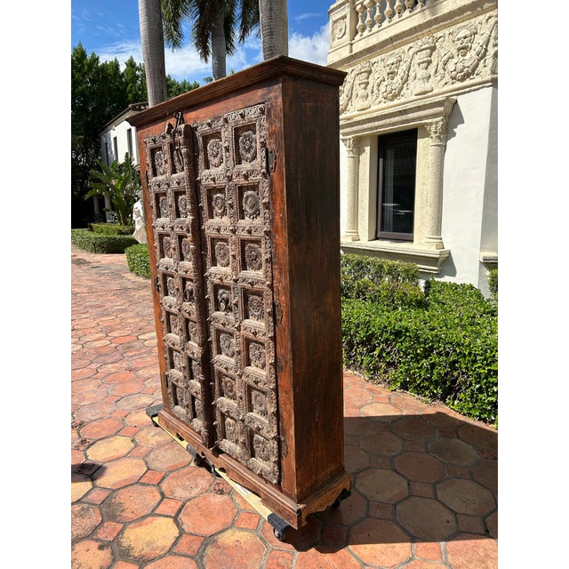 Indian Antique 18th Century Indian Teak Armoire For Sale - Image 3 of 9
