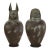 A Pair of Exquisite Vintage Hand-Forged Tin Canopy Jars Duamutf (Jackal) and Kebekhsenuf (Falcon) For Sale