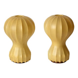 Beige Gatto Cocoon Table Lamps by Castiglioni for Flos, Italy, 1960s, Set of 2 For Sale