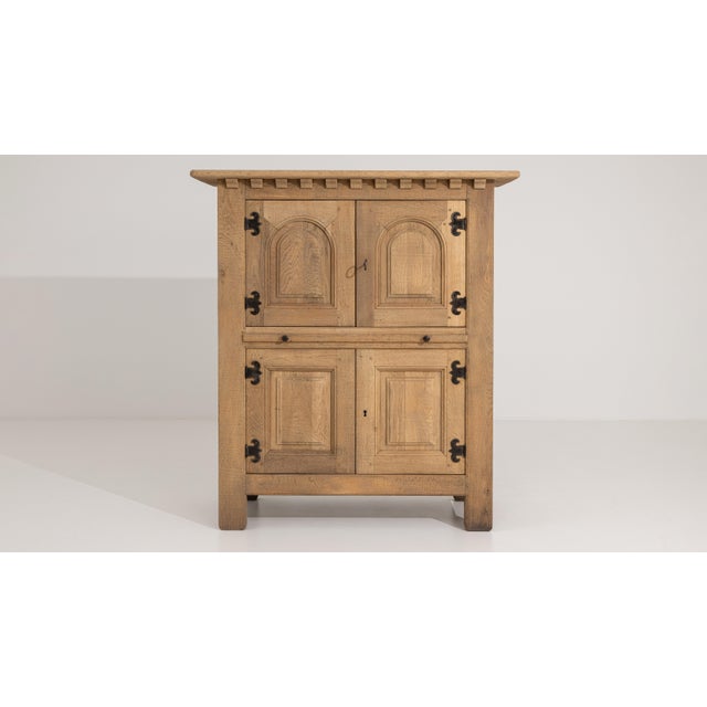 Oak Brutalist Cabinet France 1970s For Sale In Greensboro - Image 6 of 13