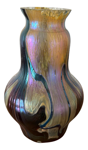 Art Nouveau Iridescent Glass Vase, 1890s