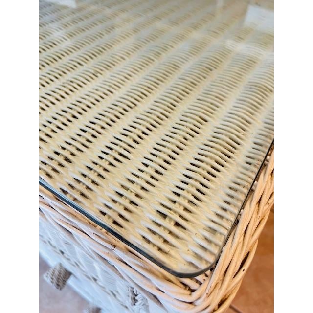 Wood Wicker Desk & Chair, Vintage For Sale - Image 7 of 18