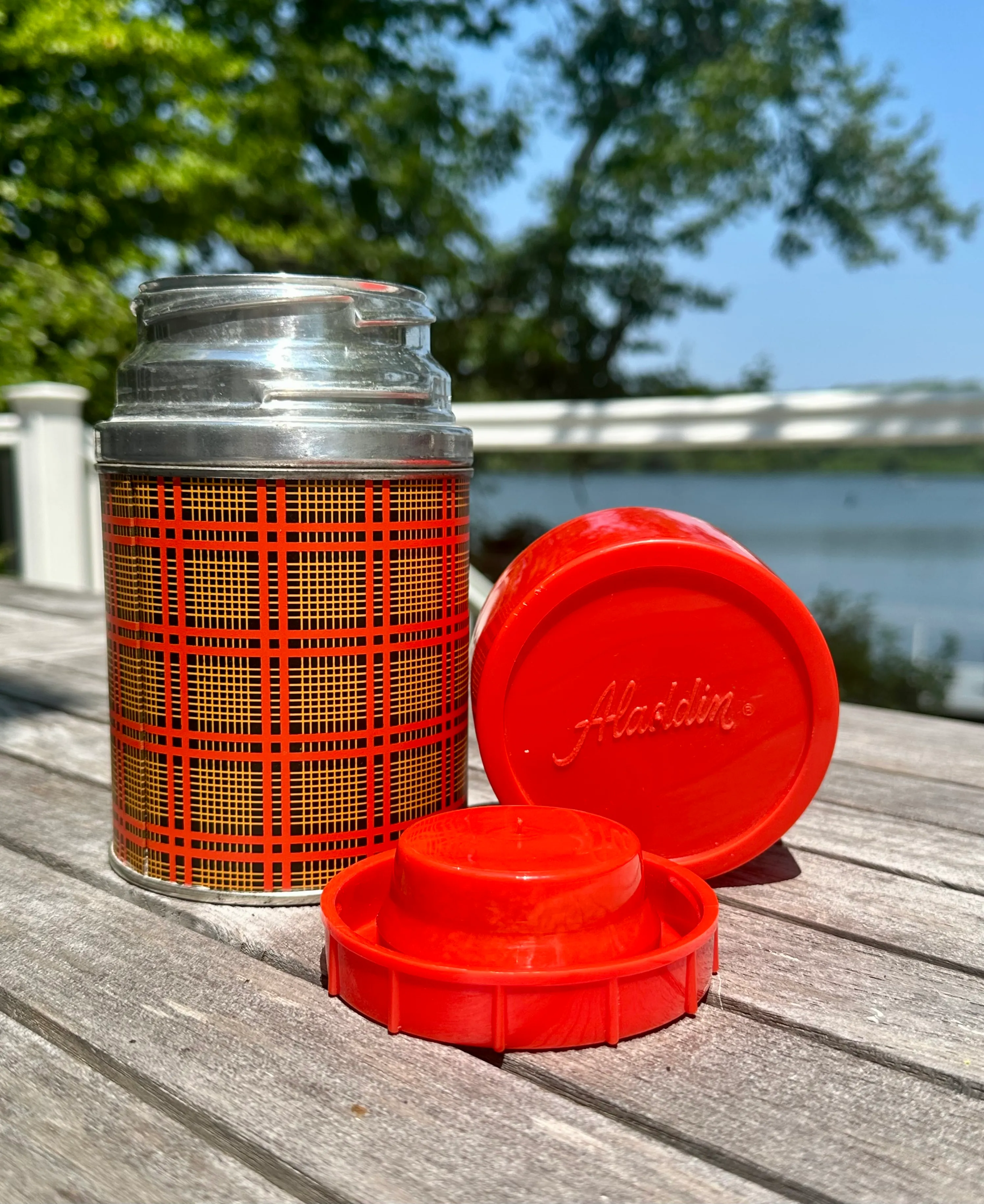 Vintage Aladdin Thermos Plaid