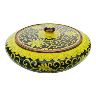 Circa 1915 Antique Chinese Art Deco Enamel Ginger Jar For Sale