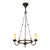Early 20th Century Rustic Iron 3-Light Ring Chandelier For Sale