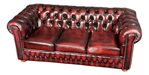 Oxblood Leather Chesterfield Sofa, 2002