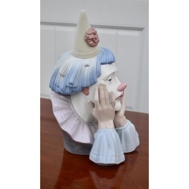 Vintage Lladro 5129 Sad Jester Clown Bust Porcelain Figurine Spain Retired For Sale - Image 9 of 18
