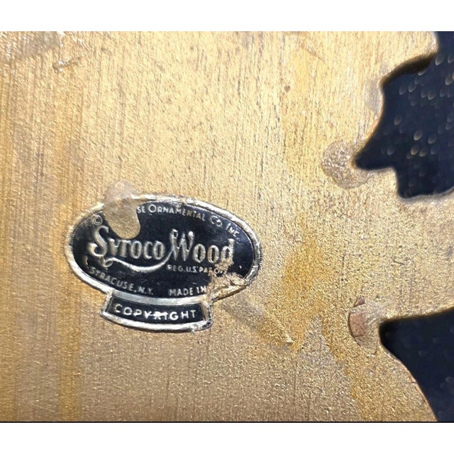 1960s VNT MCM Syroco Wood Gold Gilt Panels Fruit & Bow Garland Wall Hanging Decor XL For Sale - Image 5 of 11