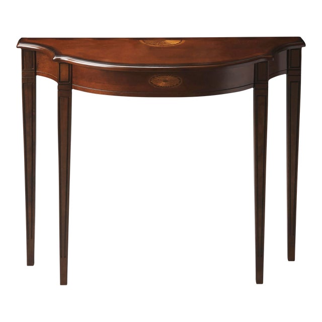 Chester Cherry Demilune Console Table For Sale