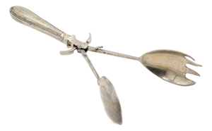 Silver Tongs for Bread and Salad