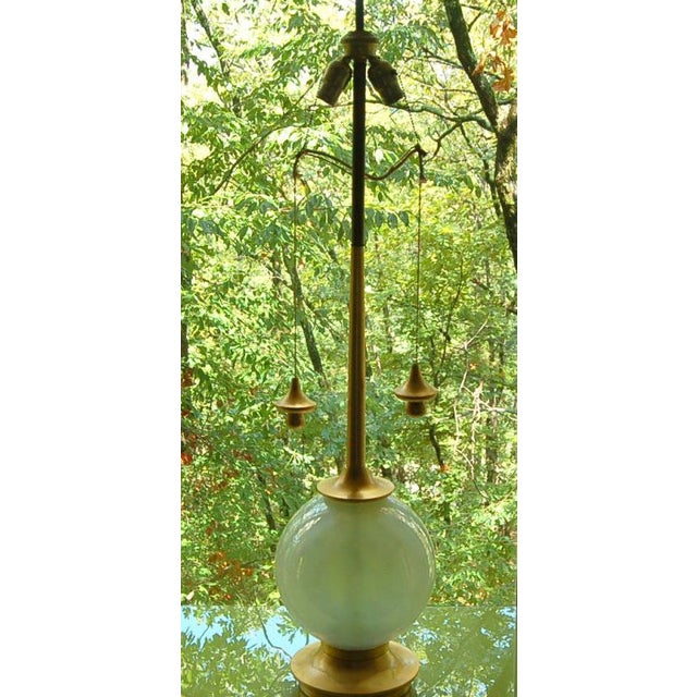 Mid-Century Modern Marbro Murano White Opaline Glass Lamps For Sale - Image 3 of 9