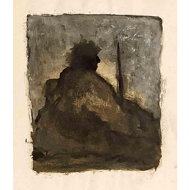 This Gouache painting is one of two paintings looking at a Native American figure. It was inspired by documentary films I...