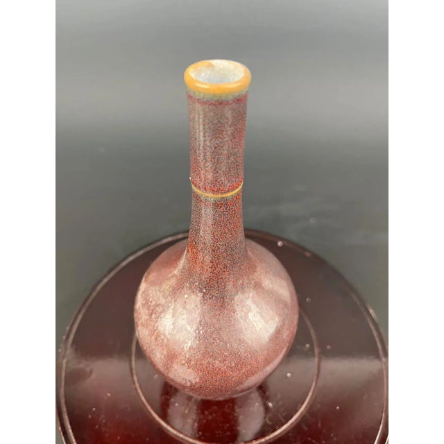 Chinese Vintage Chinese Porcelain Qing Dynasty Yongzheng Marked Flambé Glaze Porcelain Vase, Kiln Variation Glaze Ceramic Bottle For Sale - Image 3 of 5