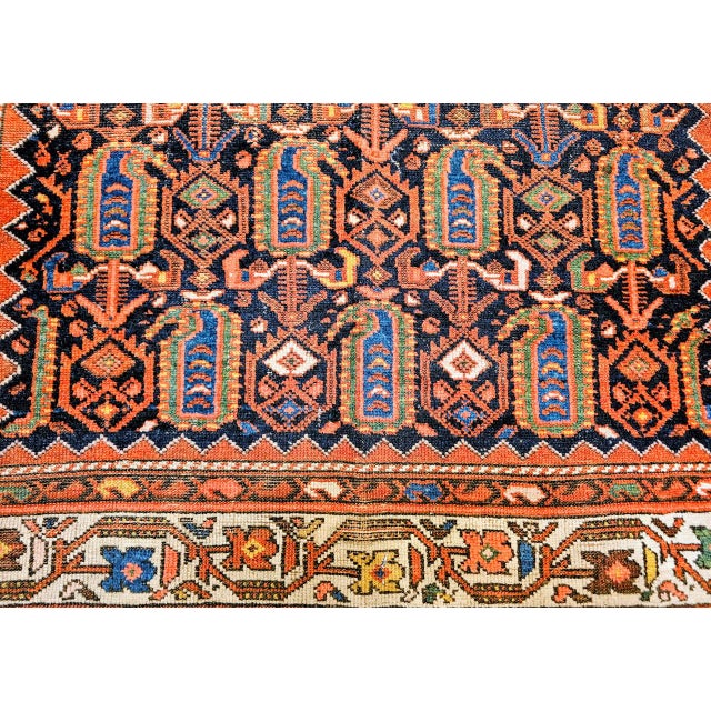 Vintage Persian Malayer Rug, Hand-Knotted Wool, Paisley Pattern, 5x6, Navy & Ivory For Sale - Image 14 of 18