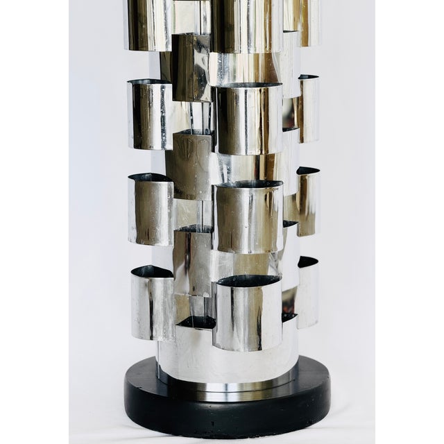 Chrome 1970s Mid Century Modern Curtis Jere Polished Steel Floor Lamp For Sale - Image 8 of 13