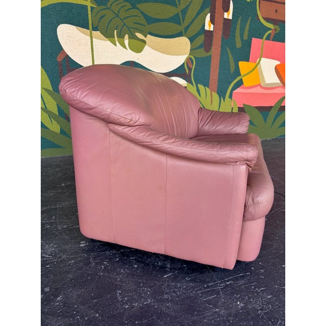 Postmod Pink Leather Loveseat W/ Otto For Sale - Image 10 of 18