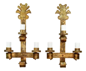 Mid-Century Metal Wall Lights, Set of 2