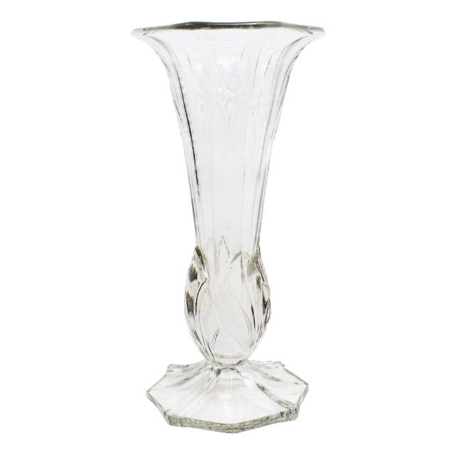 Art Deco Vase in Glass, 1930s For Sale