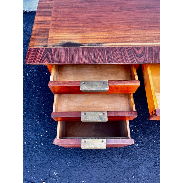 Boomerang Executive Desk With Conference Corner | Mid Century Modern by William H Sullivan for Standard Furniture c.1950s For Sale - Image 13 of 18