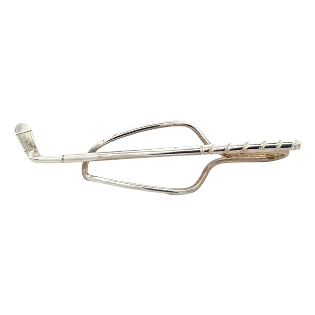 1990s Tiffany & Co Estate Golf Tie Clip Silver For Sale