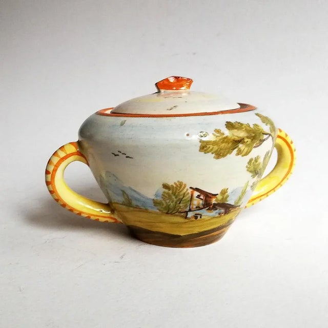 Castelli Mid-Century Italian Ceramic Lidded Bowl from Castelli For Sale - Image 4 of 6