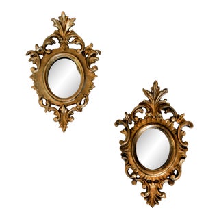 Pair of Petite Italian Accent Wall Mirrors For Sale