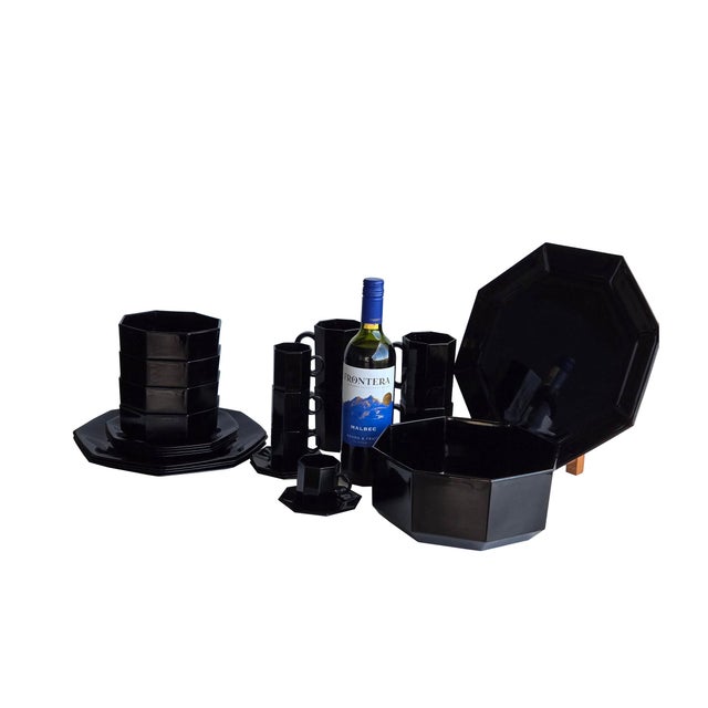 Art Deco 1980s Arcoroc France "Octime" Dinnerware - 26 Piece Set For Sale - Image 3 of 16