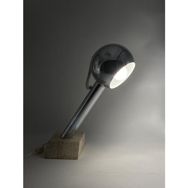Brutalist Travertine Table Lamp, Italy, 1970s For Sale - Image 13 of 14