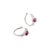 Not Yet Made - Made To Order 18k White Gold 1.9Ct Red Ruby & Diamond Huggie Earrings for Women- 2 Pieces For Sale - Image 5 of 13