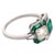 Early 20th Century Art Deco Style Diamond Emerald Platinum Toi Et Moi Ring, Size 7 For Sale - Image 4 of 6