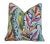 Textile Designer Enrique Carnival Colorful Botanical Floral Leaf Feather/Down Pillow 22" Square For Sale - Image 7 of 7
