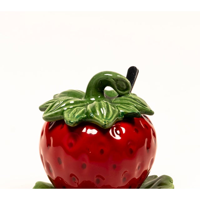 Vintage Majolica Strawberry Jam Bowl, 1970s For Sale - Image 13 of 17