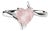 Rose Quartz Heart Ring, Pink Gemstone 925 Silver Ring Us 7 For Sale