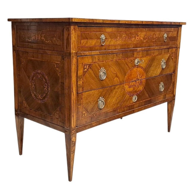 Antique Inlaid Chest of Drawers, 1800s For Sale - Image 11 of 11